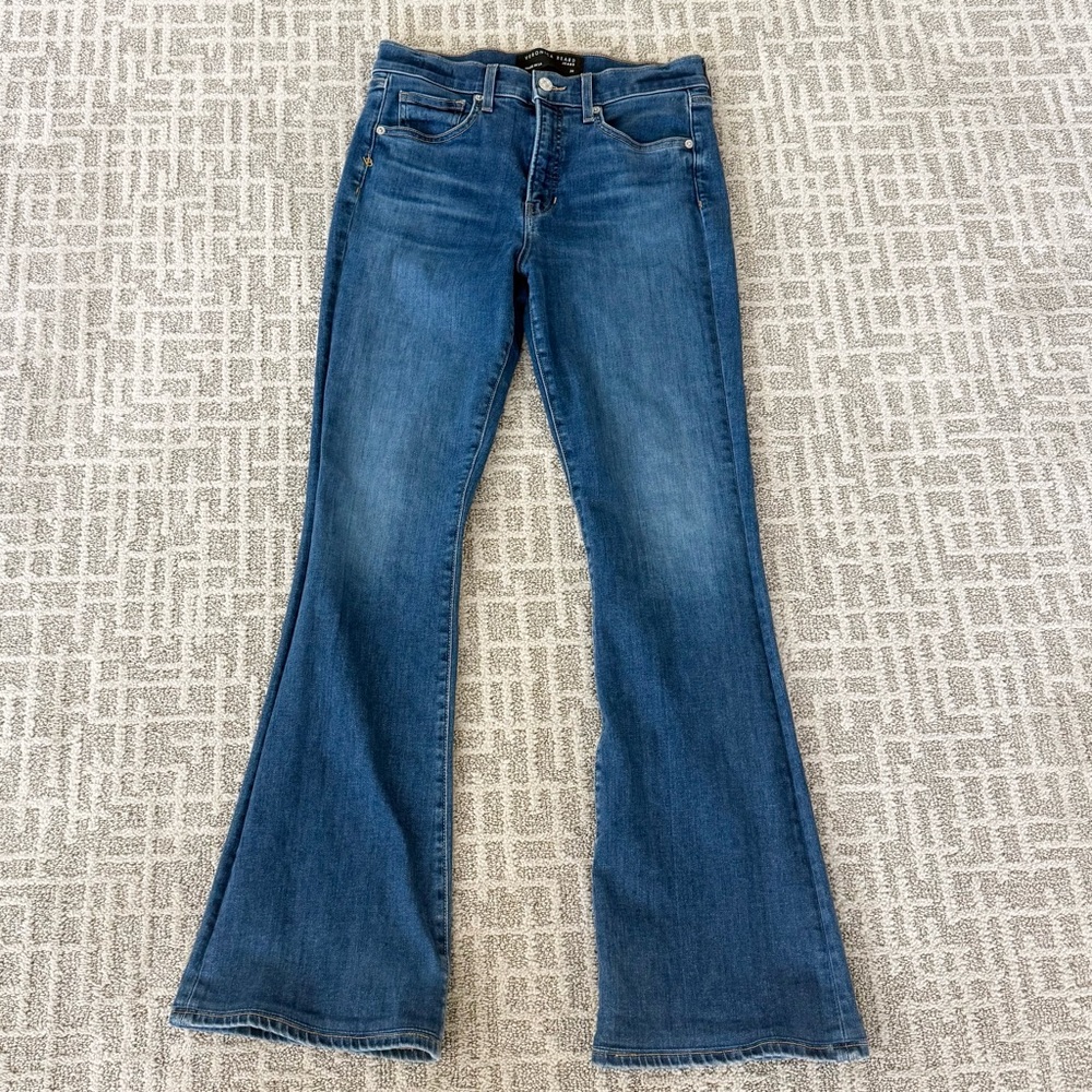 Veronica Beard Jeans Beverly Skinny Flare High Rise Blue Denim Jeans Size 29